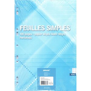 Feuilles Simple A4 Blanche ancor 100p 90g Seyes