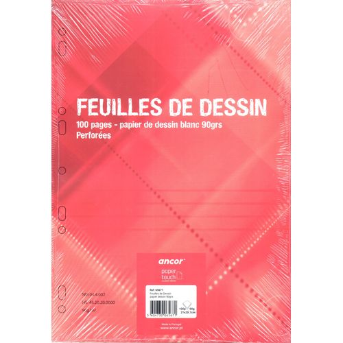 Feuilles de dessin A4 Blanche ancor 100p 90g Seyes