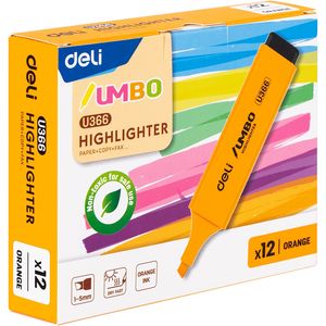 Surligneurs Deli Jumbo U366 HIGHLIGHTER - Orange Pack de 12