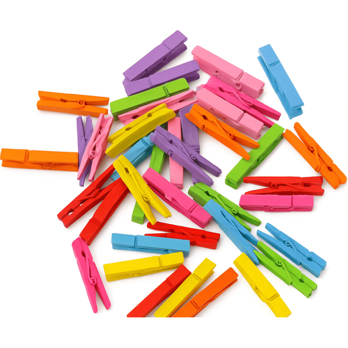 Pinces Naturels colorés Mash Malow 2.5 cm 45pcs