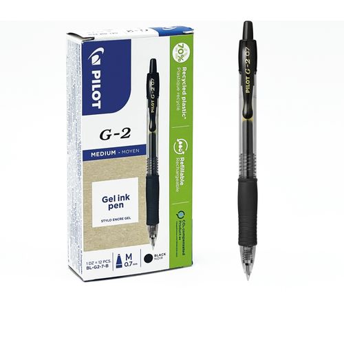 Stylo PILOT G2-7 GRIP Noir Pack de 12pcs - 3