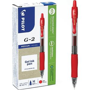 Stylo PILOT G2-7 GRIP Rouge Pack de 12pcs