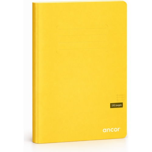 Cahier ancor A4 192p piqué 90g Grand Carreaux - Jaune