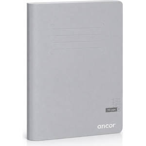 Cahier ANCOR polypro A4 192p piqué 80g Grand Carreaux - Gris