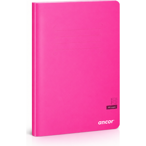 Cahier ANCOR polypro A4 192p piqué 80g Grand Carreaux - Rose