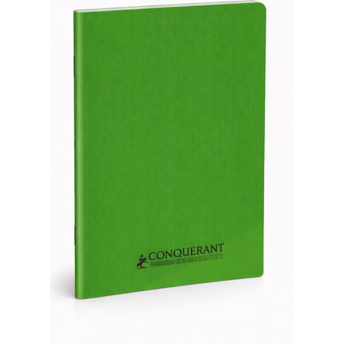 Cahier CONQUERANT A5 140p piqué 90g Grand Carreaux-Vert