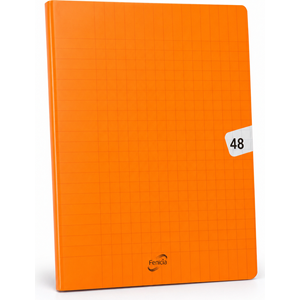 Cahier Fenicia A5 48p piqué 90g Grand Carreaux-Orange