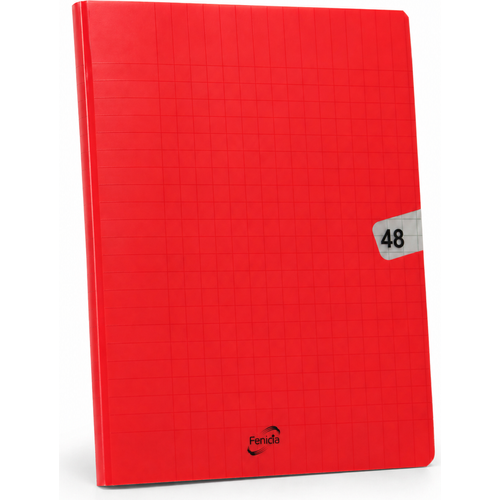 Cahier Fenicia A5 48p polypro Seyes piqué 90g 17x22 cm-Rouge
