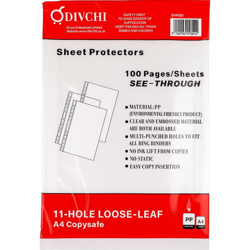 Pochettes perforées See-Trough Top Sam A4 40mic 100pcs - 2