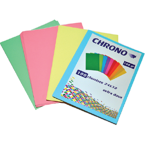 Chemises cartonnées CHRONO 180g 24x32 extra doux Ramette de 100 - Multicolore