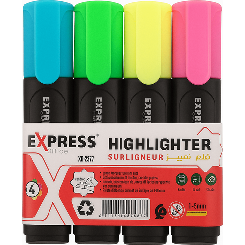 Surligneurs Expres Highlighter XO-2377 pochette de 4 fluorescent - 3