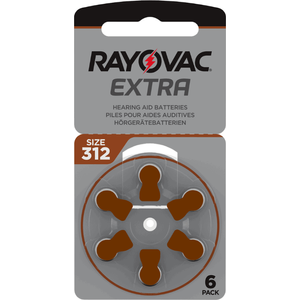 Rayovac Piles Extra Taille 312 pour Aides Auditives - Pack de 6