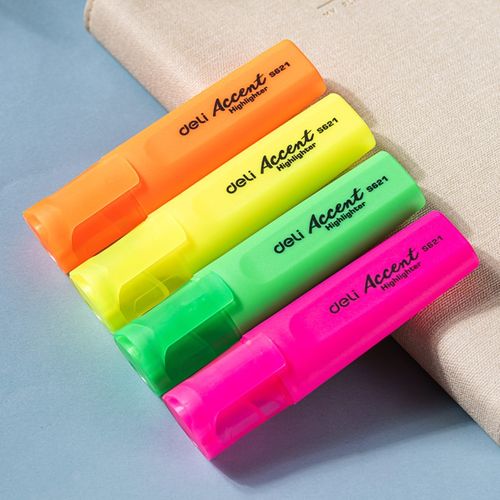 Surligneurs DELI Highlighter S622 Pochette 4 fluorescent - 2