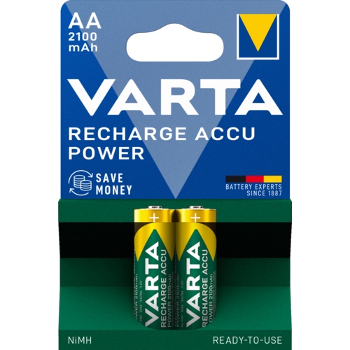 2 Piles Rechargeables VARTA AA 1.2V 2100mAh