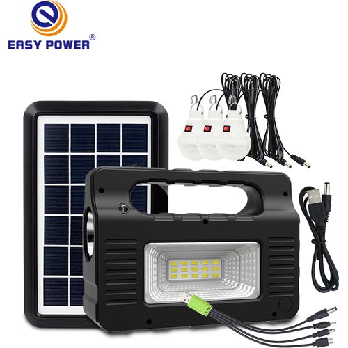 Easy Power EP-0138 Avec 3 Lampes, Chargeur téléphone, Radio FM, Wireless connect Et Panneau Solaire 6V - 3.2W