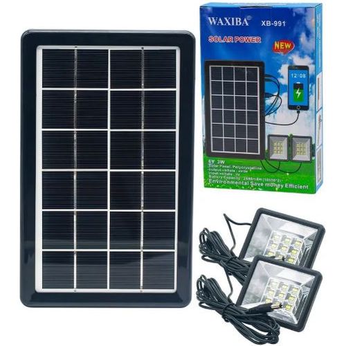 WAXIBA XB-991 Avec 2 LED, Chargeur téléphone, Panneau Solaire 6V - 3W - 3