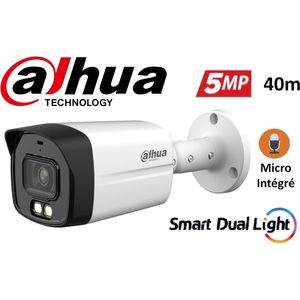 Caméra Dahua 5MP avec Audio étanche Smart Dual Light 40m 
