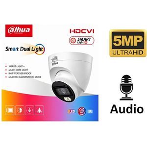 Caméra Dahua 5MP dome avec Audio Smart Dual Light