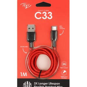 Câble USB type C itel C33