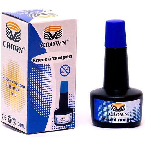 Encre à tampon Crown E030B bleu 30ml - 3