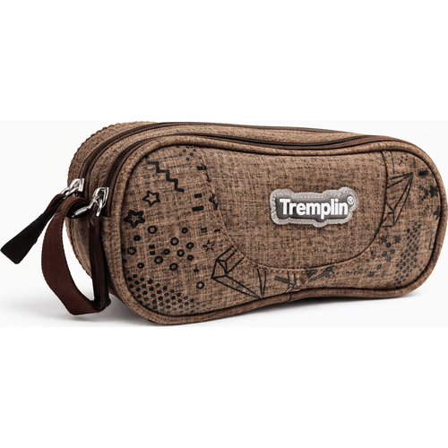 Trousse Scolaire Tremplin Double Compartiment Marron