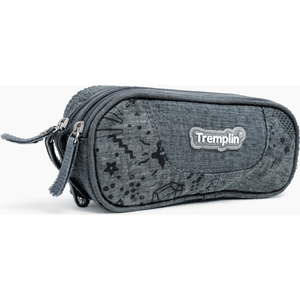 حقيبة أقلام مدرسية تريمبلين بمقصورتين باللون الرمادي الداكن