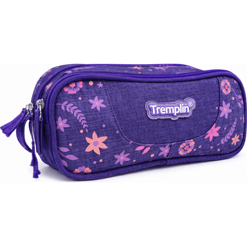 Trousse scolaire Tremplin violette à fleurs