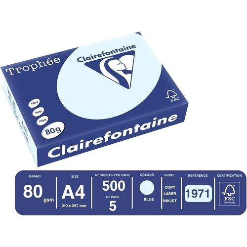 Ramette de papier Trophée -Clairefontaine Bleu 80g 500 feuilles 1971PC  - 2