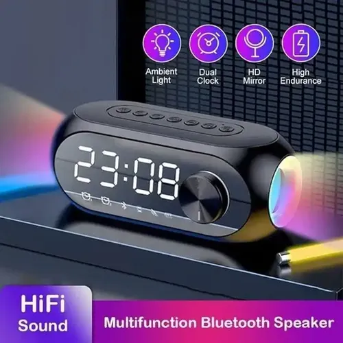 youaiyou YY-801 haut parleur RGB musique Radio réveil Bluetooth lumière RGB carte TF Fm - 3