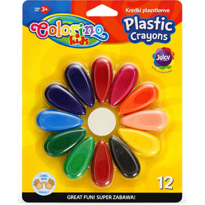 Crayons de couleurs plastique Colorino Kids 12 couleurs – Forme gouttes pour enfants