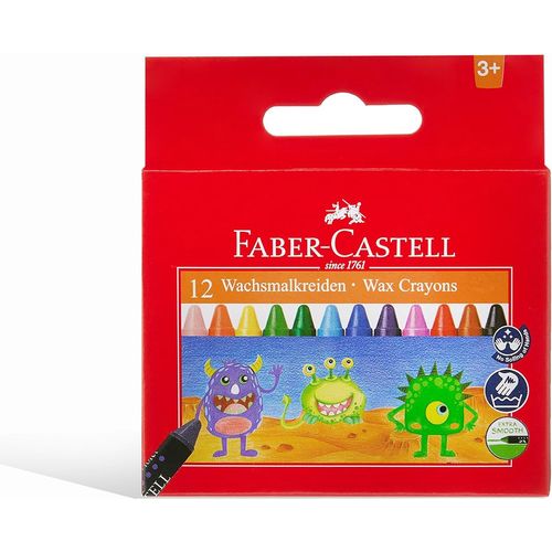 Crayons de Couleurs en Cire Faber-Castell – 12 Couleurs