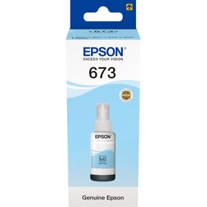 Epson 673 LC Cyan Clair - Bouteille d'encre Epson d'origine