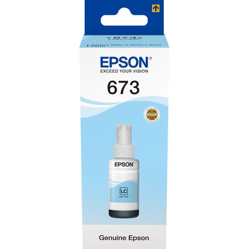 Epson 673 LC  Cyan Clair - Bouteille d'encre Epson d'origine