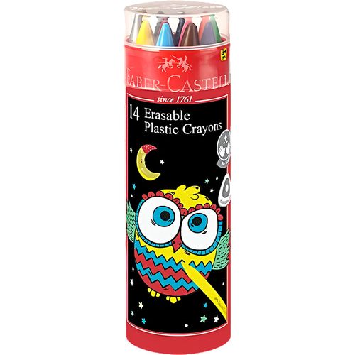 Crayons en plastique effaçables Faber-Castell – Boîte de 14 couleurs