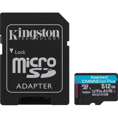 Carte mémoire microSD Plus Kingston Canvas Go! Plus 512 Go – Ultra rapide UHS-I U3 V30 - 2