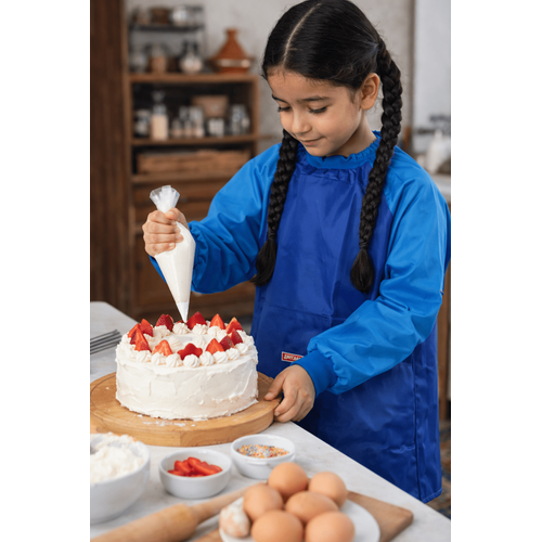 مريلة زرقاء للأطفال Brunnen بأكمام طويلة – حماية للرسم والطبخ – من 6 إلى 8 سنوات - 2