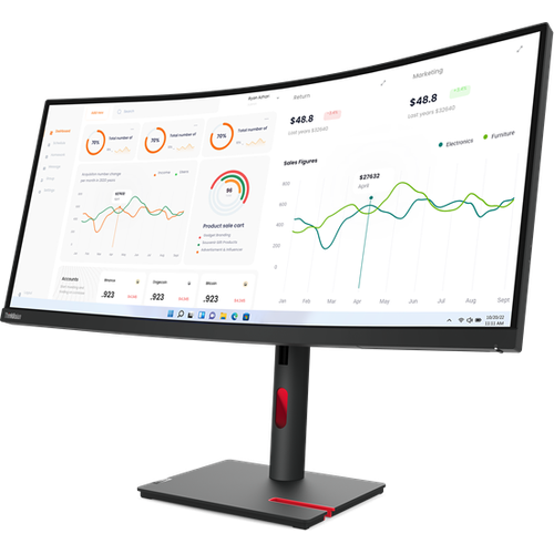 Écran incurvé 34" QHD Lenovo ThinkVision T34w-30 - 3