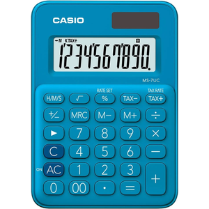  Casio MS-7UC-BU Calculatrice de Bureau – 10 Chiffres