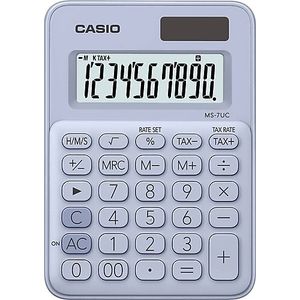 Casio MS-7UC-LB – 10 Chiffres Calculatrice de Bureau  – Solaire & Batterie