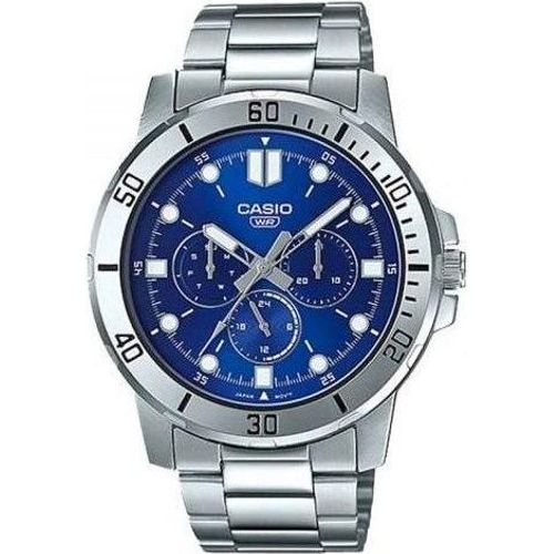 Montre Casio Homme Cadran bleu Bracelet en acier inoxydable – MTP-VD300D-2EUDF