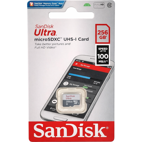 Carte mémoire SanDisk Ultra 256 Go microSDXC 100 mbps A1 CL10
