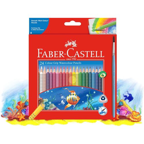 أقلام تلوين مائية فابر كاستل غريب – علبة 24 قلم – قبضة مريحة - 3