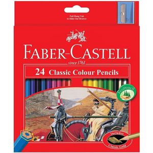 Faber-Castell Crayons de Couleur Classic Long – Boîte de 24