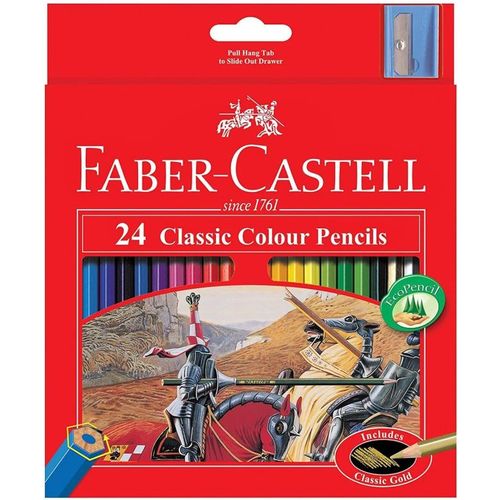 Faber-Castell Crayons de Couleur Classic Long – Boîte de 24