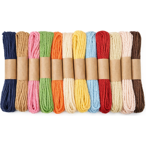 Cordes en Papier Torsadé 2 mm x 10 m – Ficelle Décorative Multicolore pour Loisirs Créatifs et Emballage au Maroc