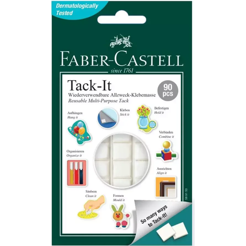 Pâte adhésive repositionnable Faber-Castell Tack-It– 90 pièces