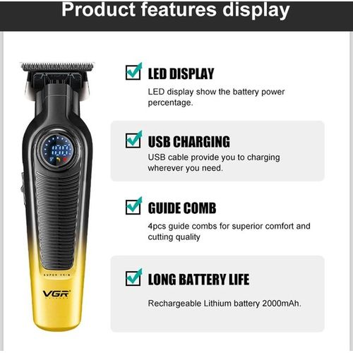 VGR V-996 - Tondeuse à cheveux professionnelle rechargeable - 3