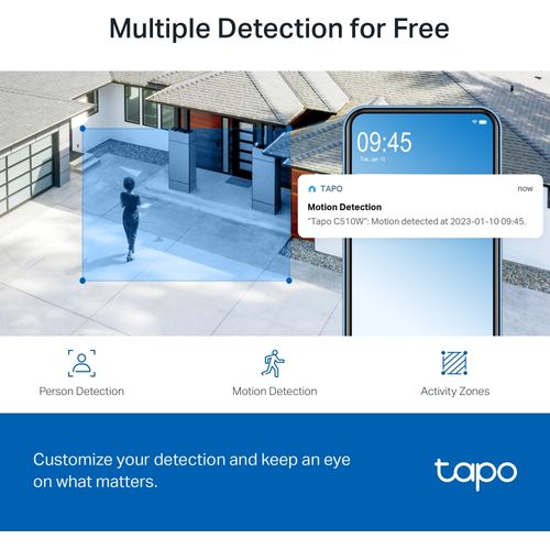 TAPO C510W - 2K 3MP Full-color - Caméra extérieure WiFi - 5