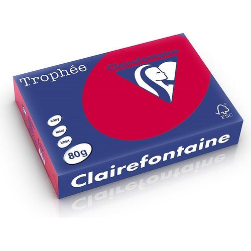 Ramette de papier Trophée -Clairefontaine Rouge Groseille 80g 500 feuilles 1782PC 