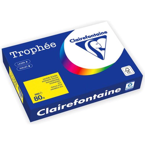 Ramette de papier Trophée -Clairefontaine Jaune Soleil 80g 500 feuilles 1877PC 